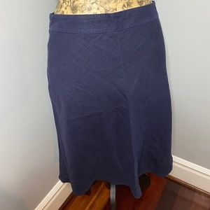 3 dots Navy Linen A-Line skirt - size Medium